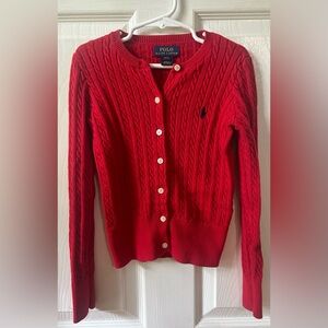 Polo by Ralph Lauren Red Cable Knit Sweater